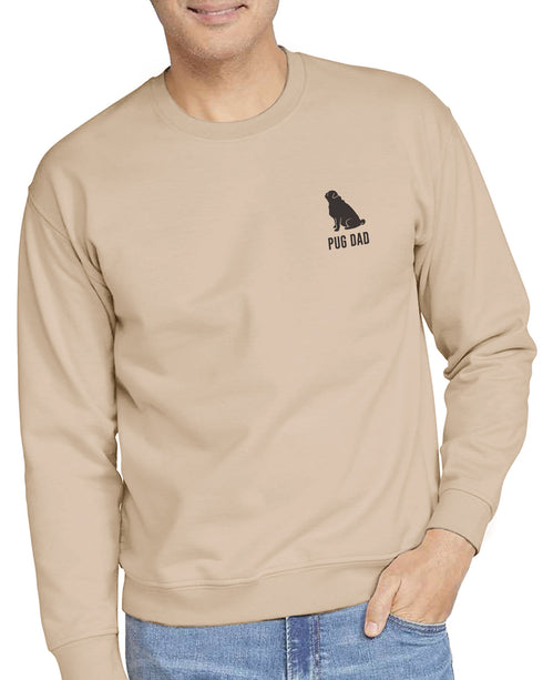 Pug Sweatshirt for Men - Pug Dad Crew Sweatshirt